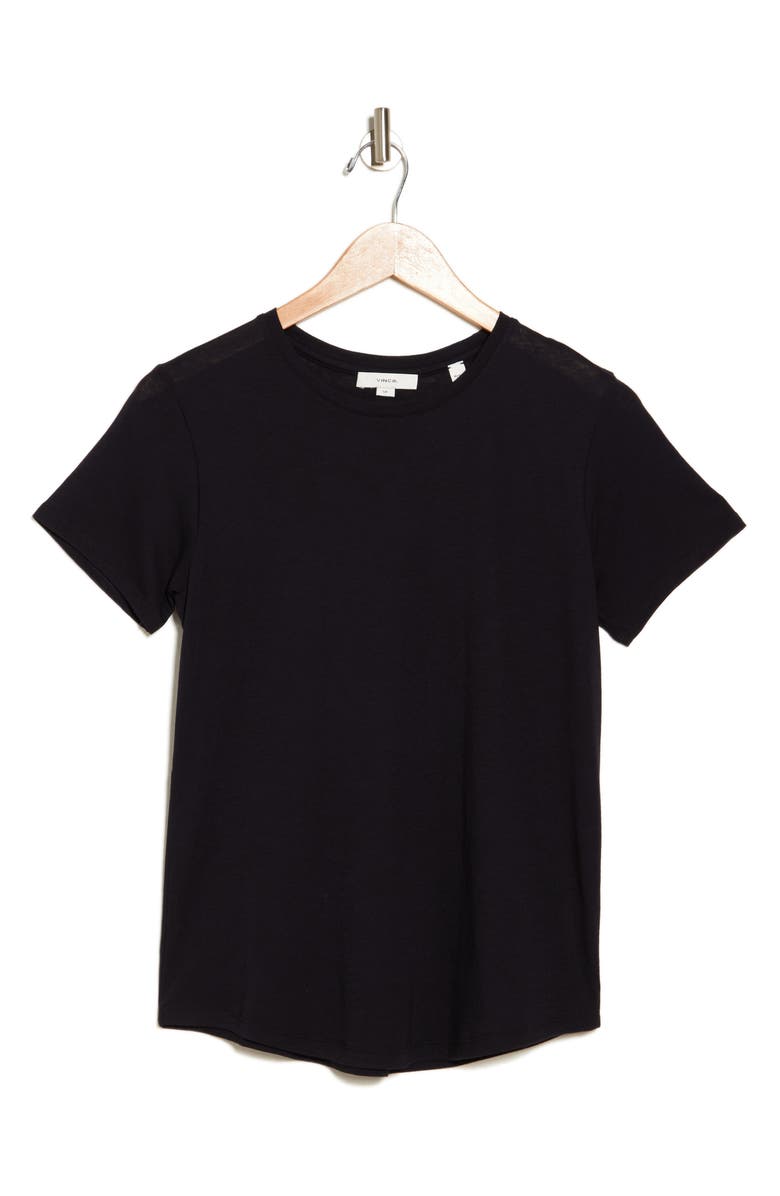 Vince Short Sleeve Shirttail Crewneck Tee, Alternate, color, Coastal Blue