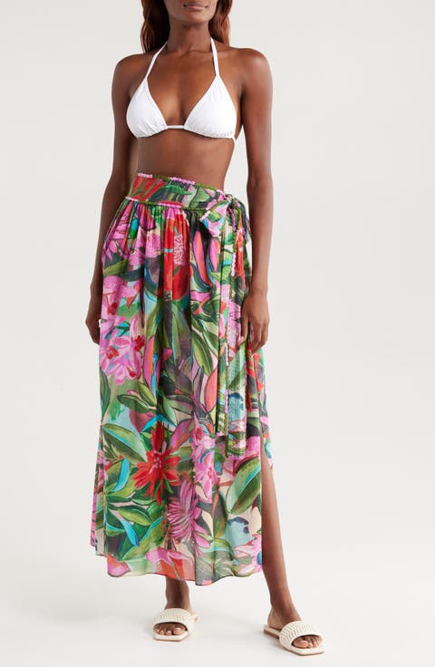 Jardin De Reve Cotton Cover-Up Midi Skirt