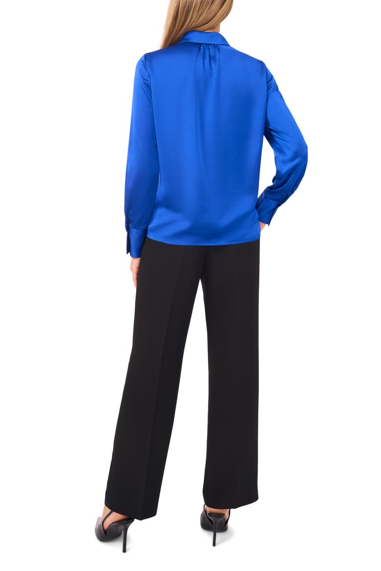 Charmeuse Button-Up Shirt, Alternate, color, OPULANT BLUE