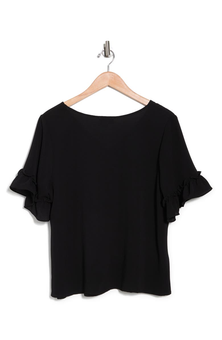 CeCe Double Flutter Sleeve Button Front Blouse, Alternate, color, 