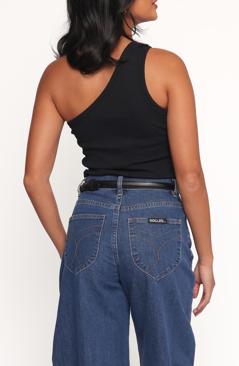 Petal & Pup Nysa One-Shoulder Stretch Cotton Top, Alternate, color, Black