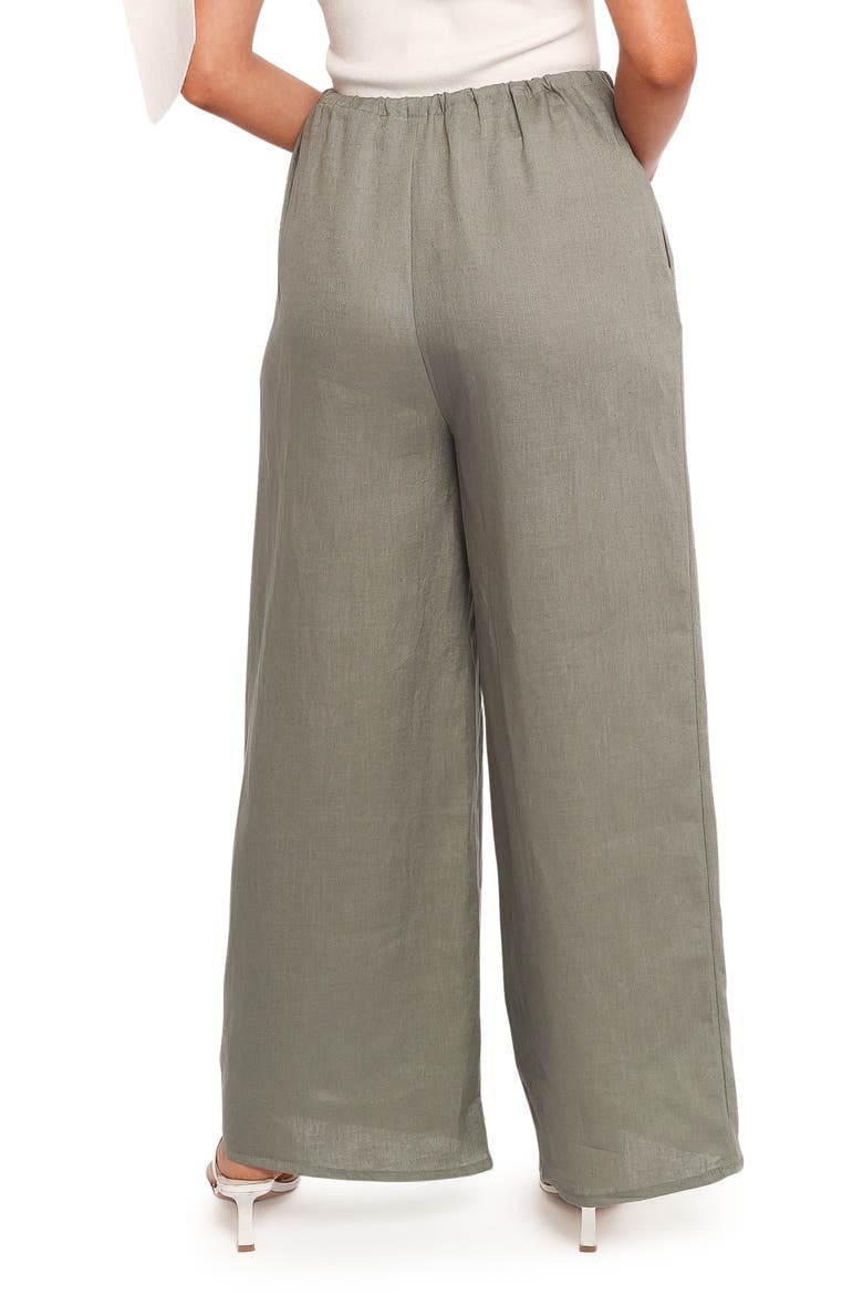 Clairo Linen Drawstring Pants, Alternate, color, OLIVE