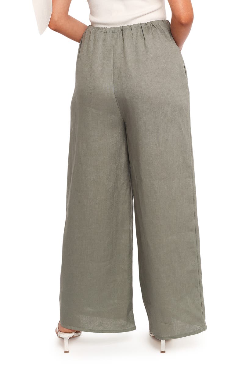 Petal & Pup Clairo Linen Drawstring Pants, Alternate, color, Olive