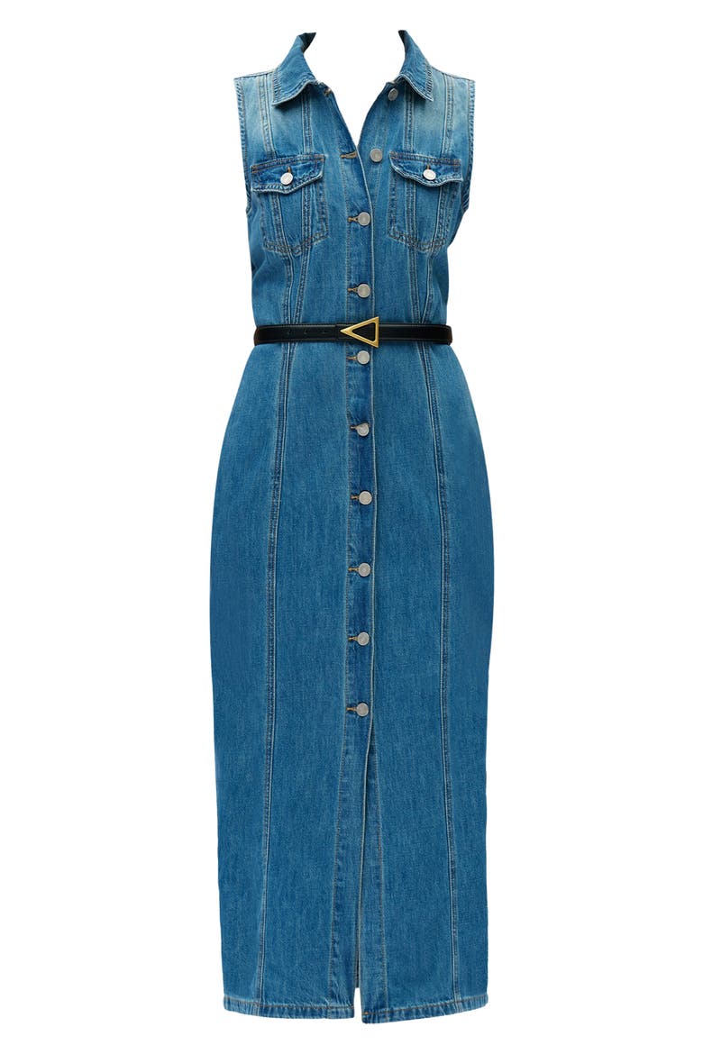 Sleeveless Denim Maxi Dress, Alternate, color, MEDIUM BLUE