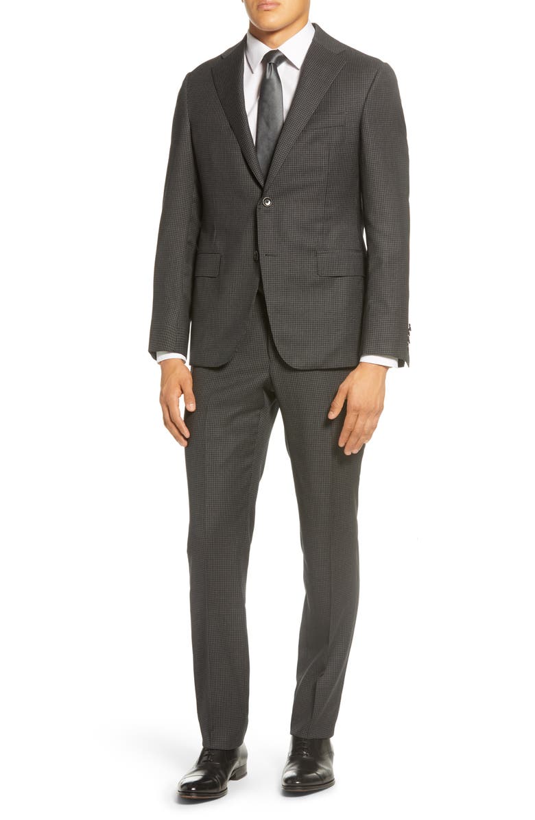 Hickey Freeman Classic Fit Houndstooth Wool Suit, Main, color,