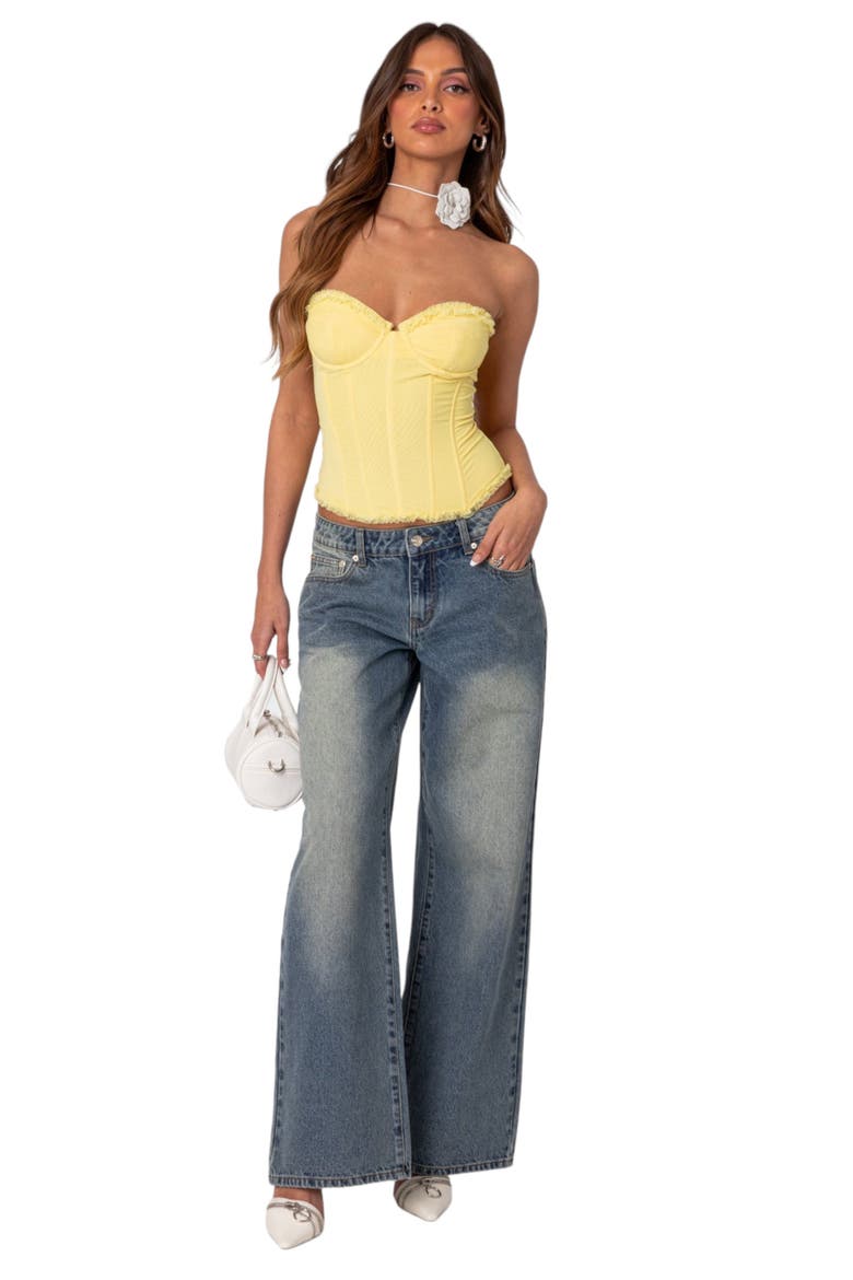 Deirdre Mesh Corset Top, Alternate, color, YELLOW