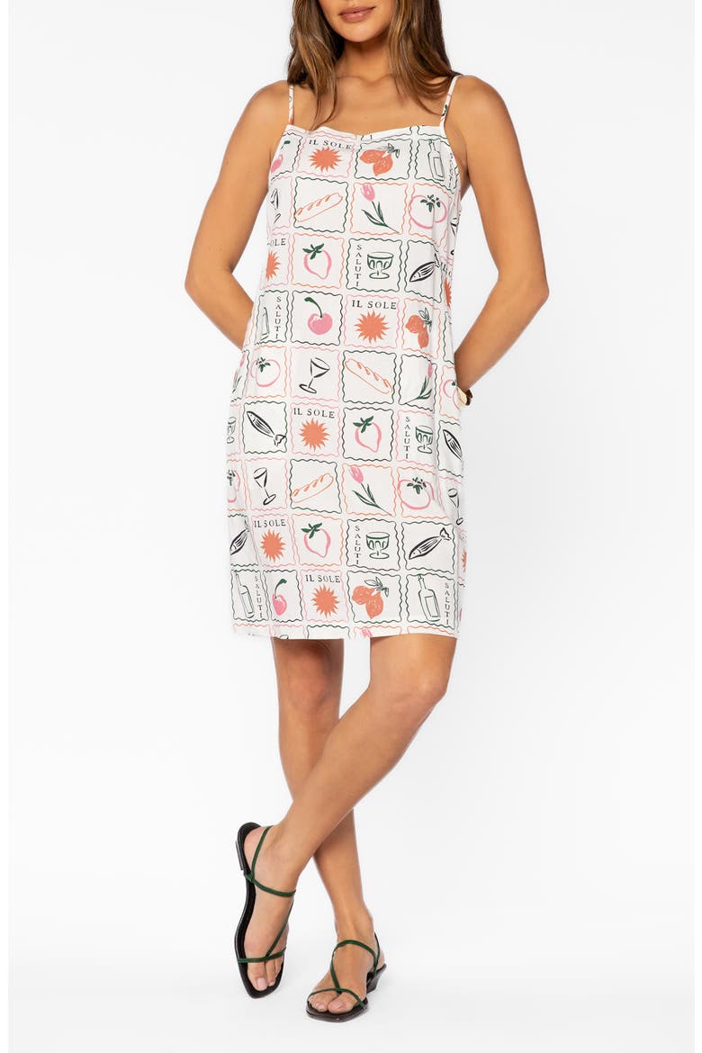 Brianne Linen Minidress, Alternate, color, MULTI STAMP TILE