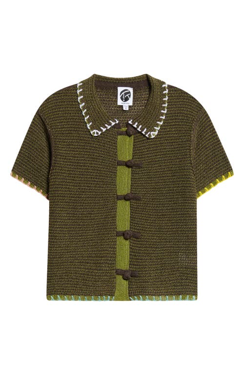 Yanyan Netty Lambswool Blend Button-up Shirt In Green