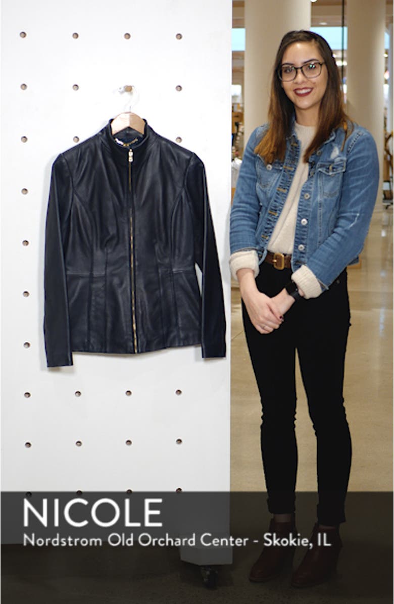 Cole Haan Lambskin Leather Jacket, sales video thumbnail