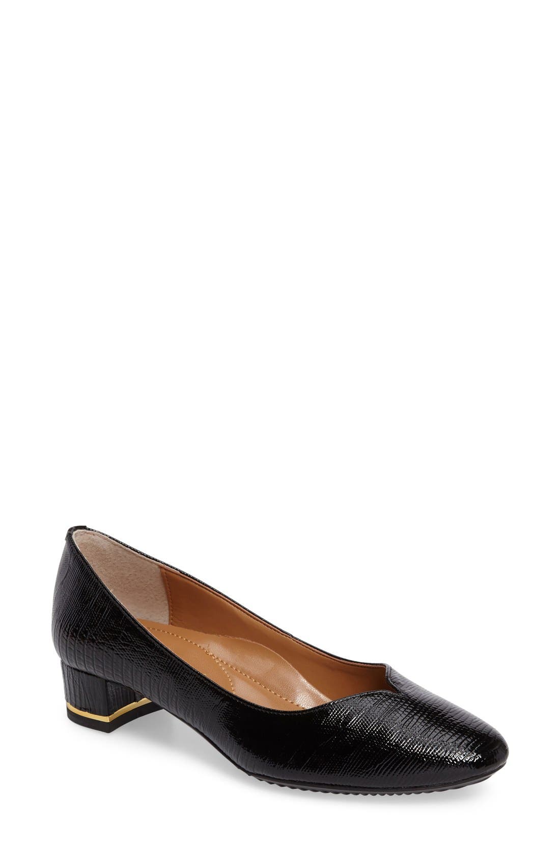 J. Reneé Bambalina Block Heel Pump, Main, color, Black Faux Leather