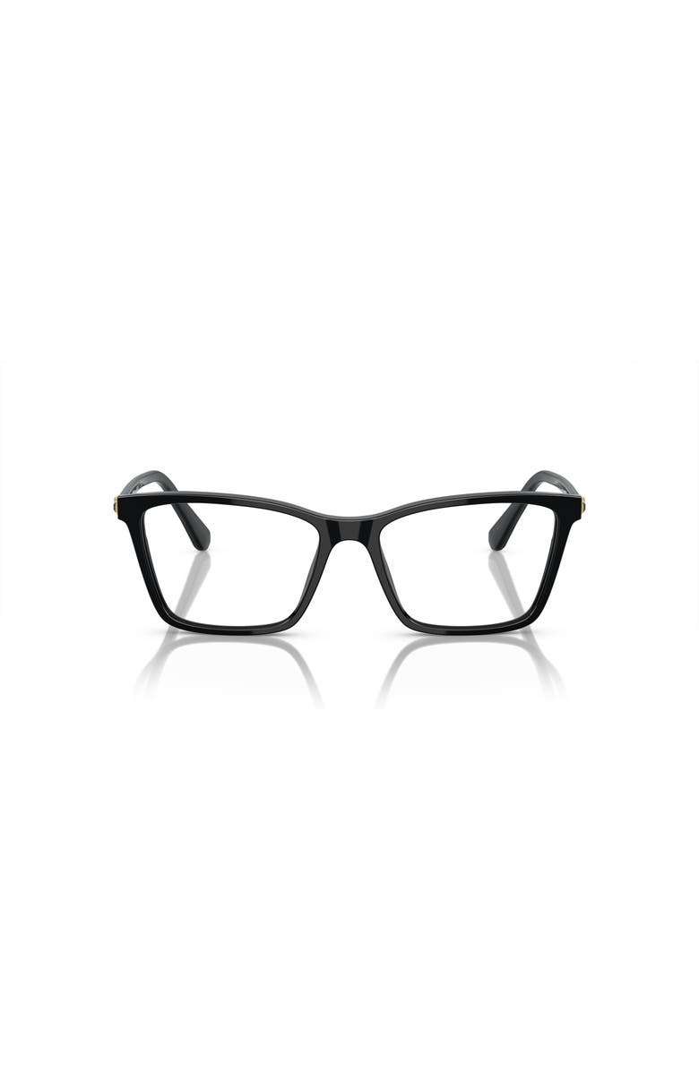 Swarovski 53mm Rectangle optical glasses, Alternate, color, Black