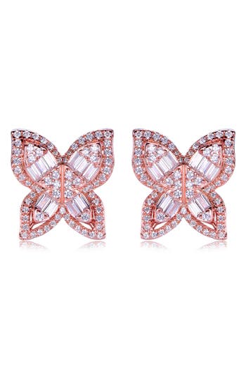 Suzy Levian Cubic Zirconia Butterfly Stud Earrings