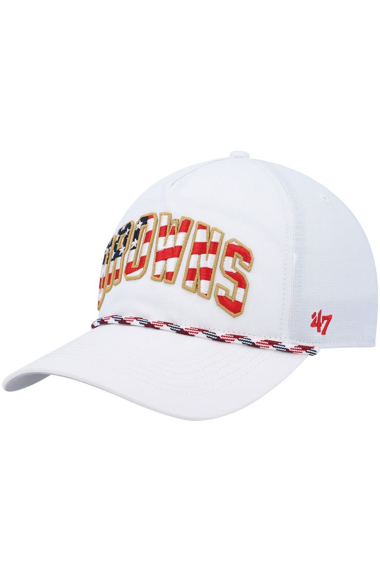 Men's '47 White Cleveland Browns Hitch Stars and Stripes Trucker Adjustable Hat, Main, color, White