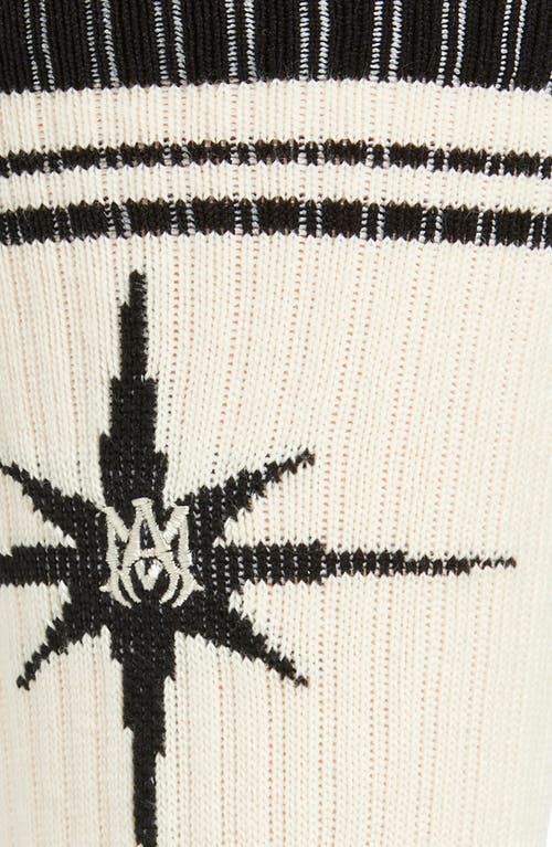 Shop Amiri Starburst Crew Socks In Alabaster