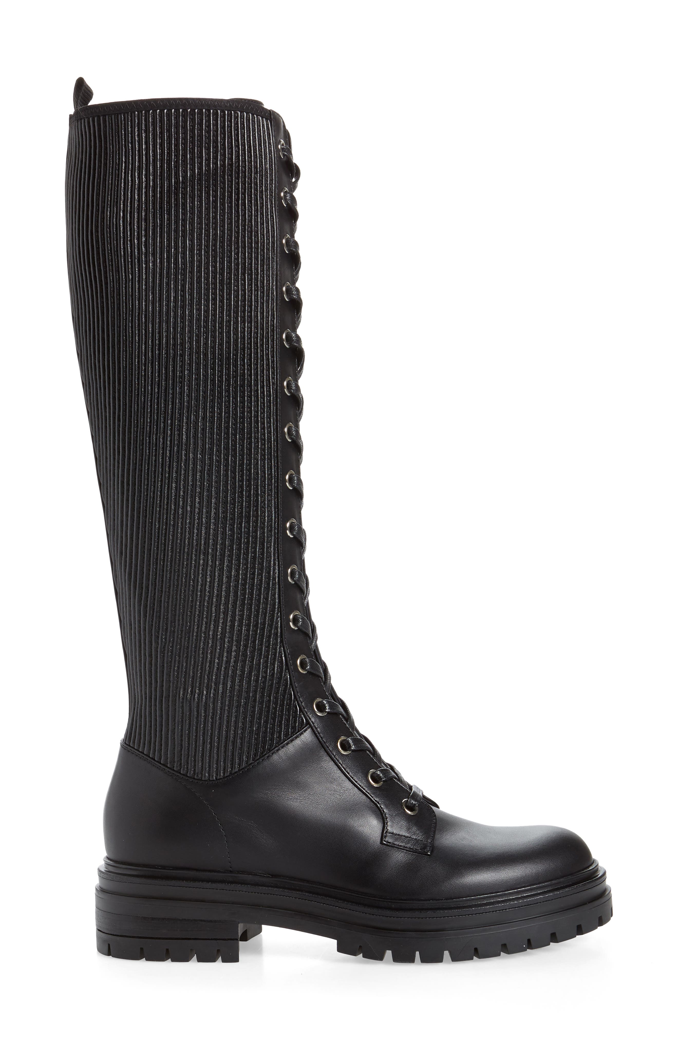 Gianvito Rossi Lace-Up Knee High Platform Boot, Alternate, color, 