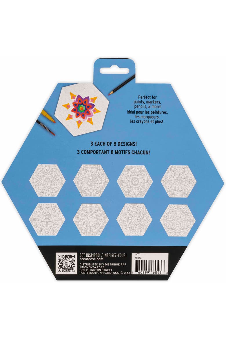 Mixed Media Coloring Pad, Mandala, 24 Shaped Sheets, Alternate, color, Multicolored