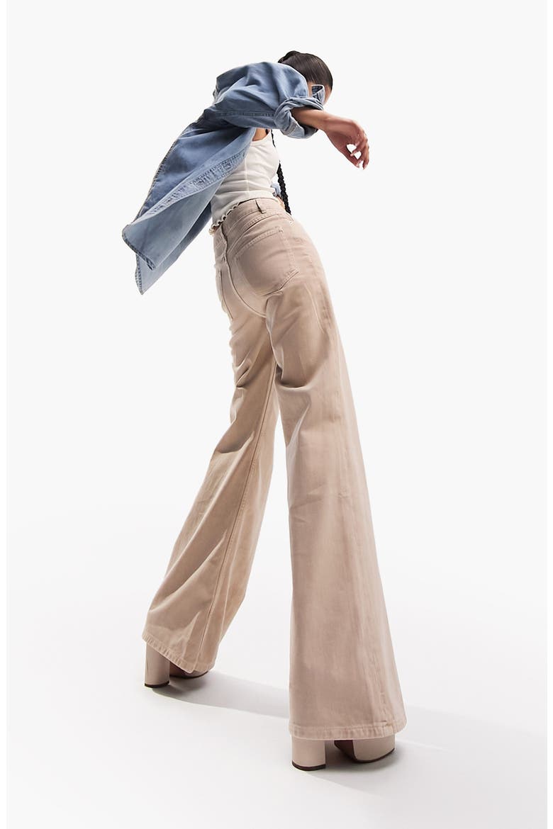 Lightweight Wide Leg Jeans, Alternate, color, STONE