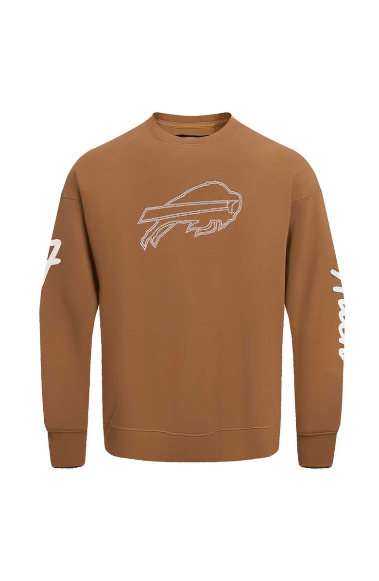 PRO STANDARD Men's Pro Standard Josh Allen Brown Buffalo Bills Pullover Crewneck Sweatshirt, Alternate, color, Brown