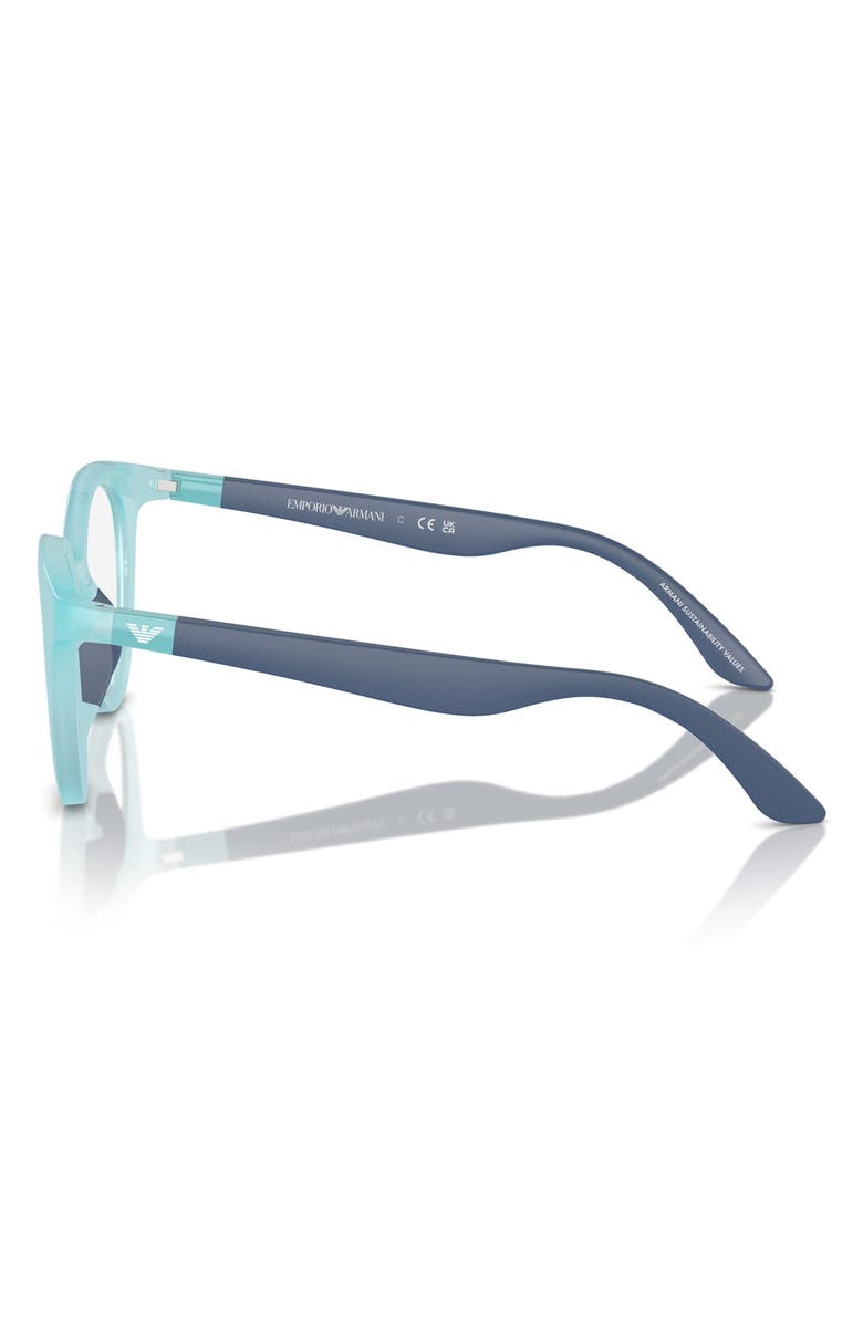 Emporio Armani 47mm Phantos Optical Glasses, Alternate, color, Opaline Azure / Demo Lens