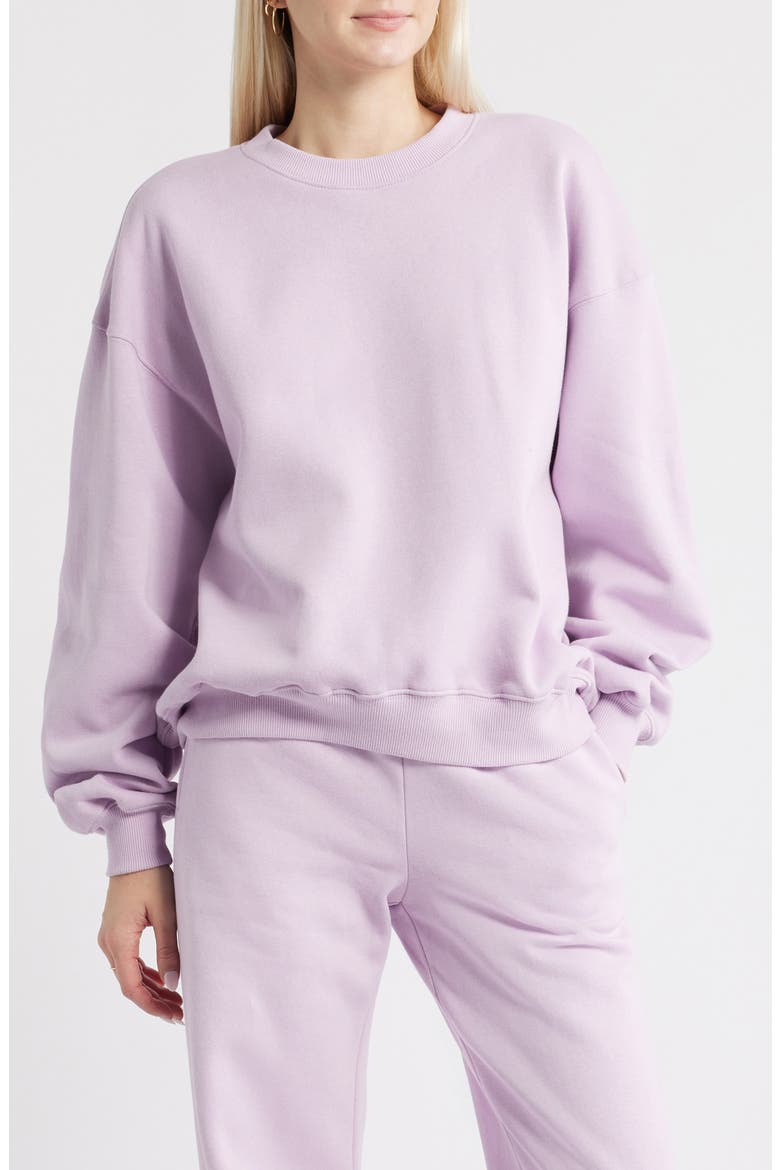 Relaxed Cotton Blend Sweatshirt, Main, color, PURPLE FAIR