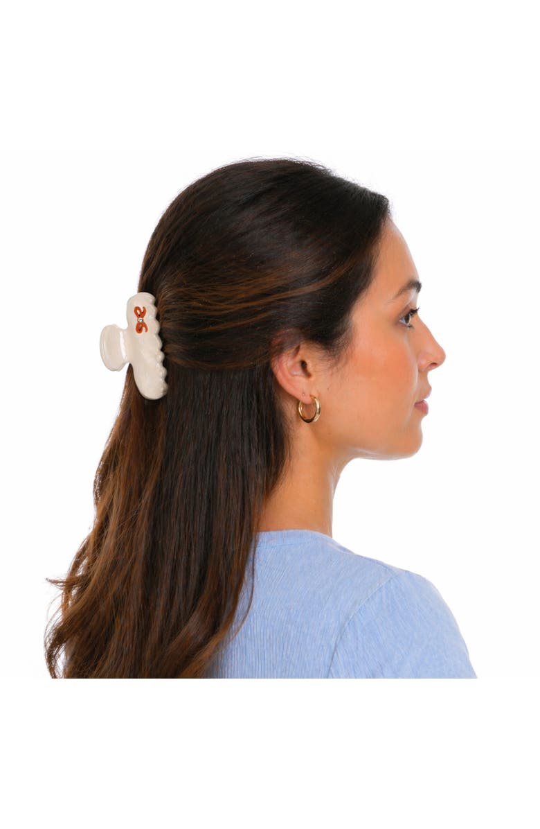 Donatello Gian Sweet Bow Claw Clip in Ivory 3 Pack, Alternate, color, White