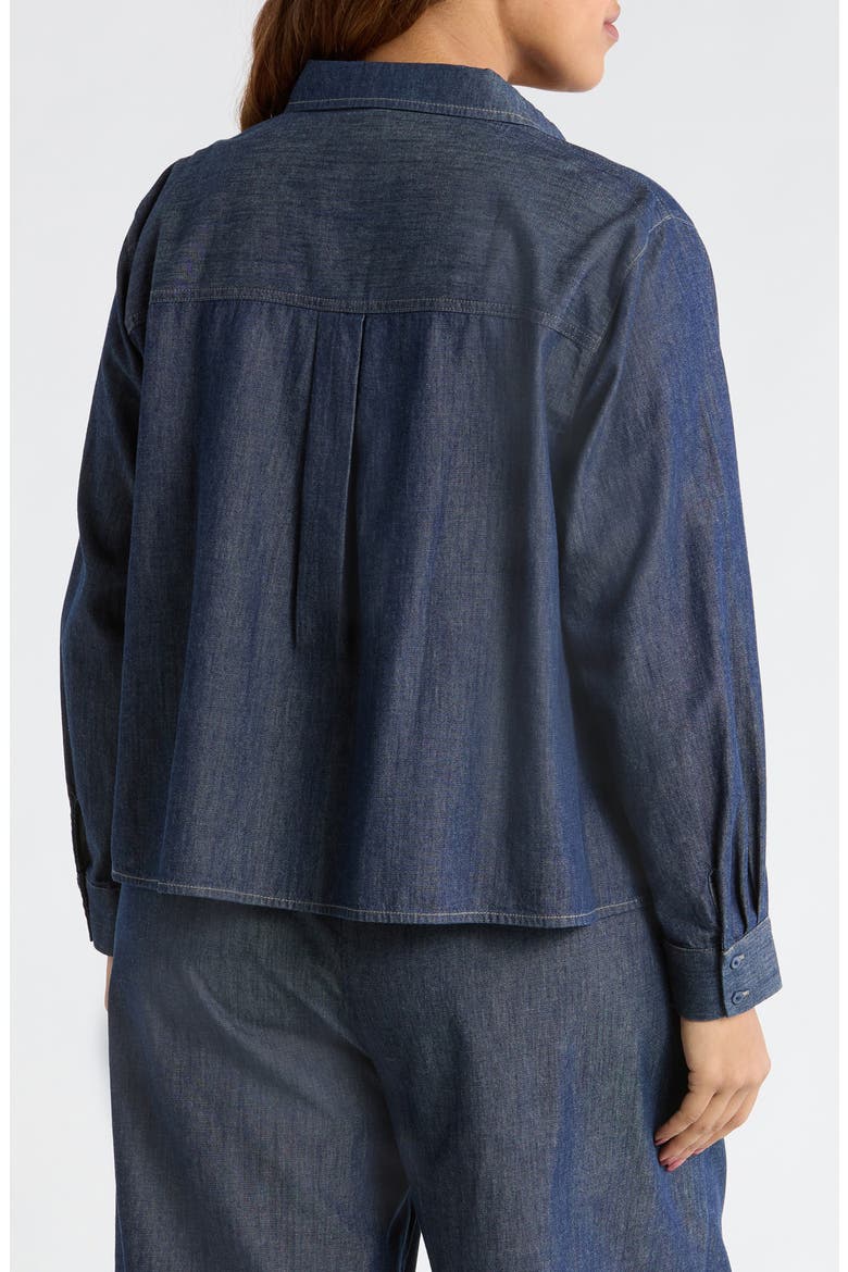 Button Front Denim Shirt, Alternate, color, DARK INDIGO