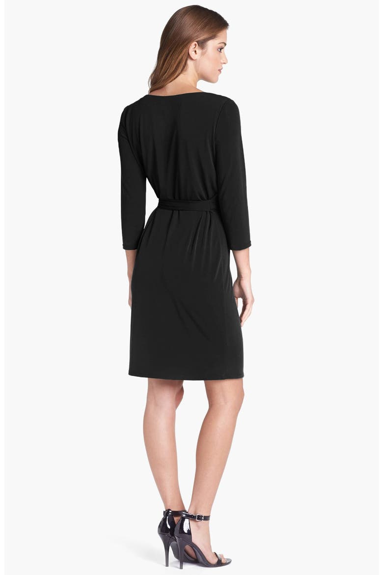 Ivy & Blu Jersey Faux Wrap Dress, Alternate, color, TRUE BLACK