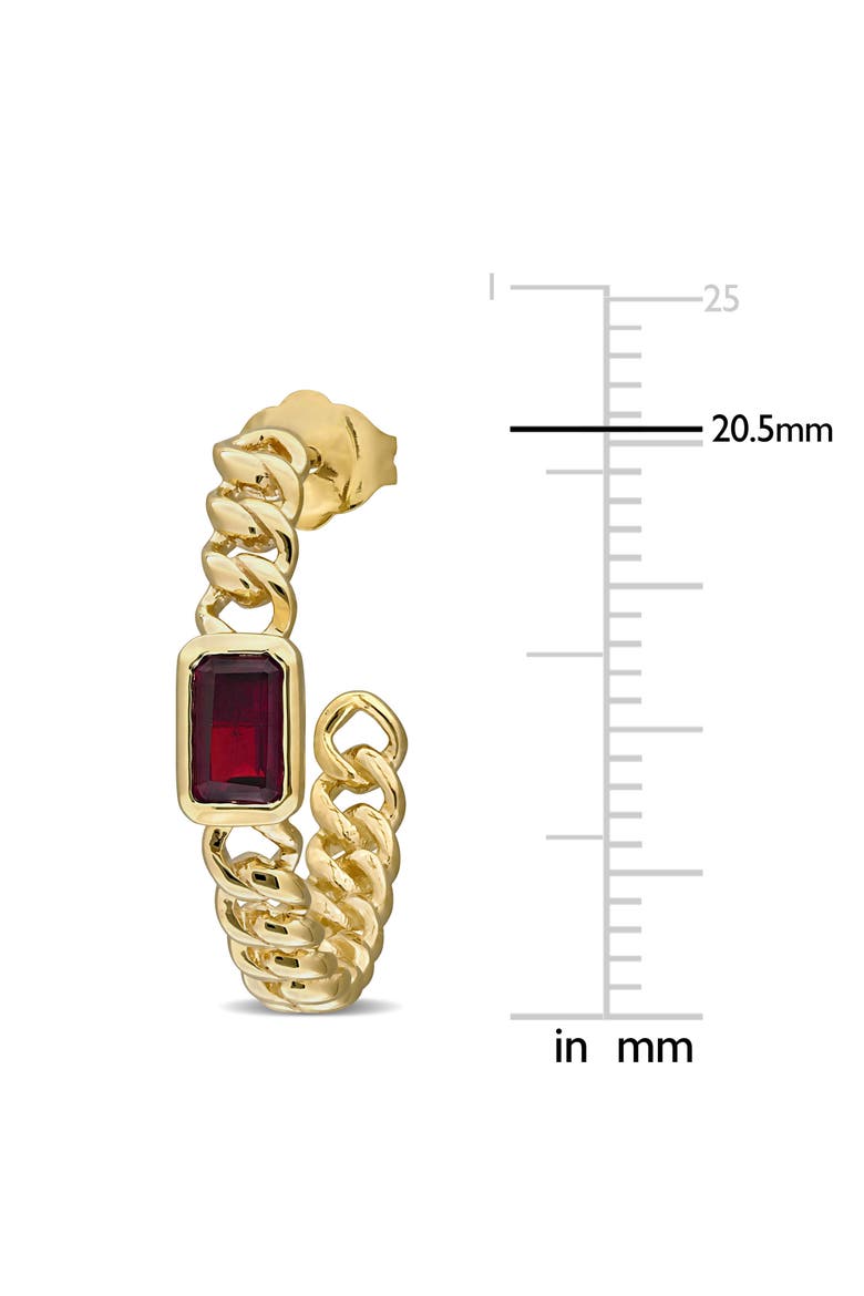 Gemstone Link Hoop Earrings 14K, Alternate, color, Garnet