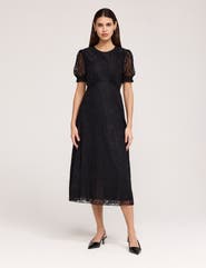 Finery London Mela Puff Sleeve Midi Tea Dress