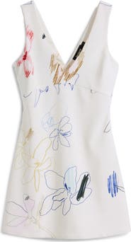 Desigual Sketched Floral Sleeveless Minidress