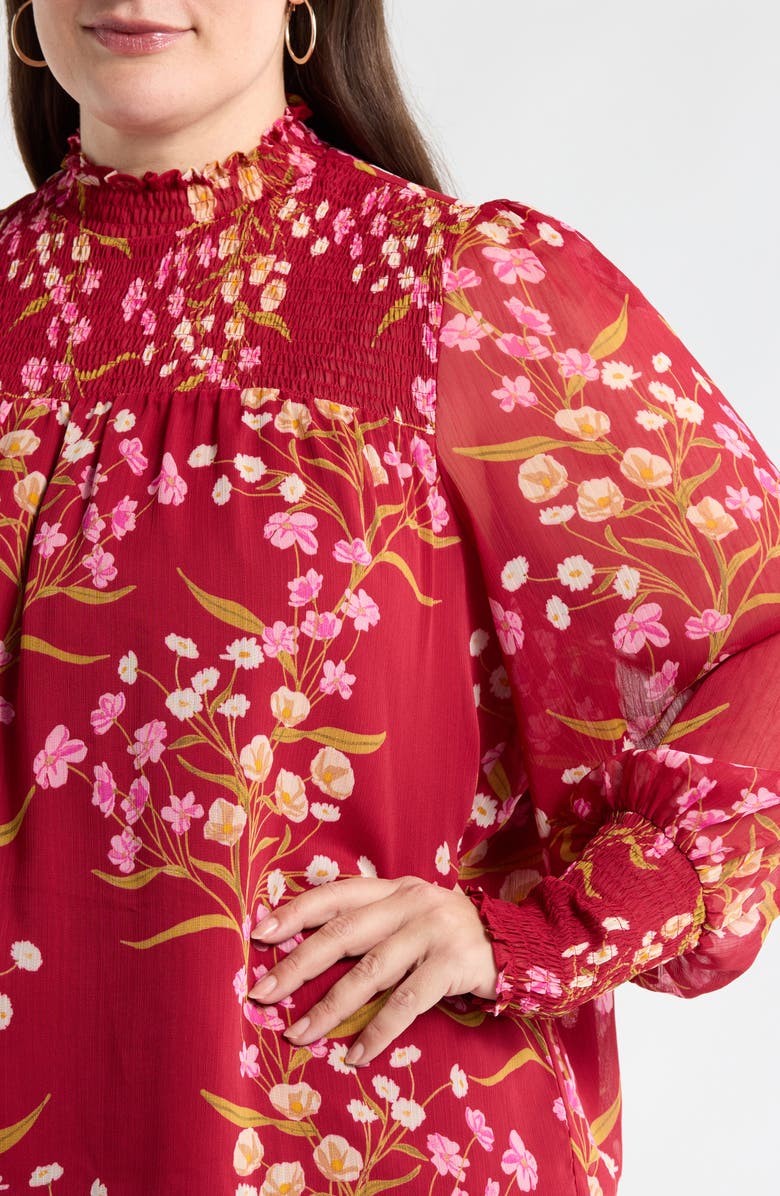 SUGARLIPS Ginnie Floral Balloon Sleeve Top, Alternate, color,