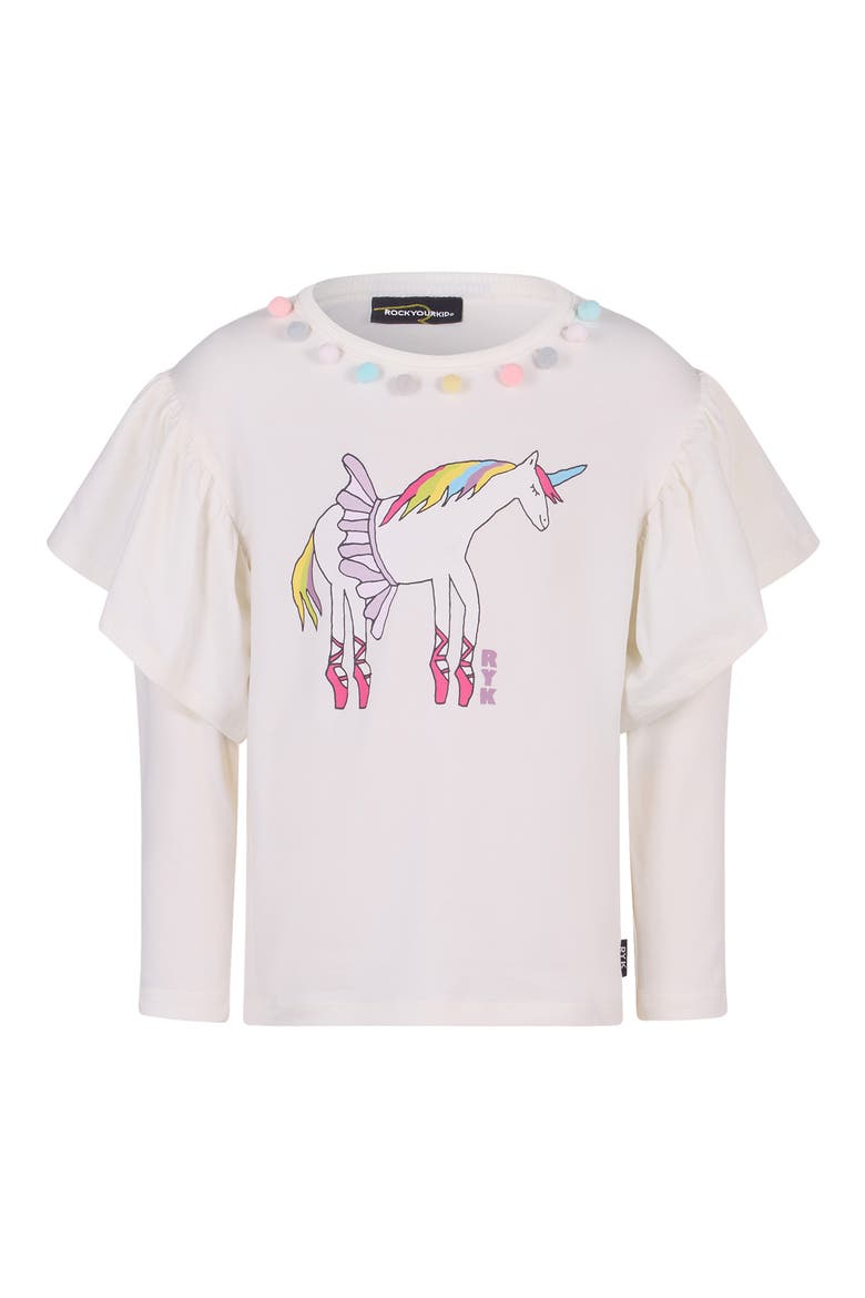 Kids' Meadow Bell Ruffle Top, Main, color, CREAM