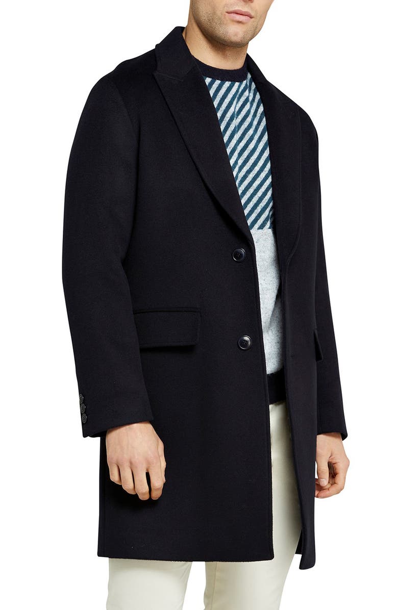 Ted Baker London Raydon Wool Coat, Main, color, Navy
