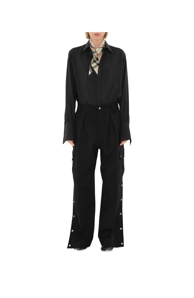 Burberry Skinny Check Silk Scarf, Alternate, color, Stone