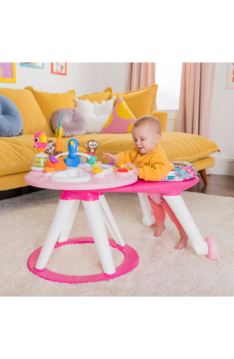 BRIGHT STARTS Around We Go 2-in-1 Walk-Around Activity Center & Table, Alternate, color, Pink