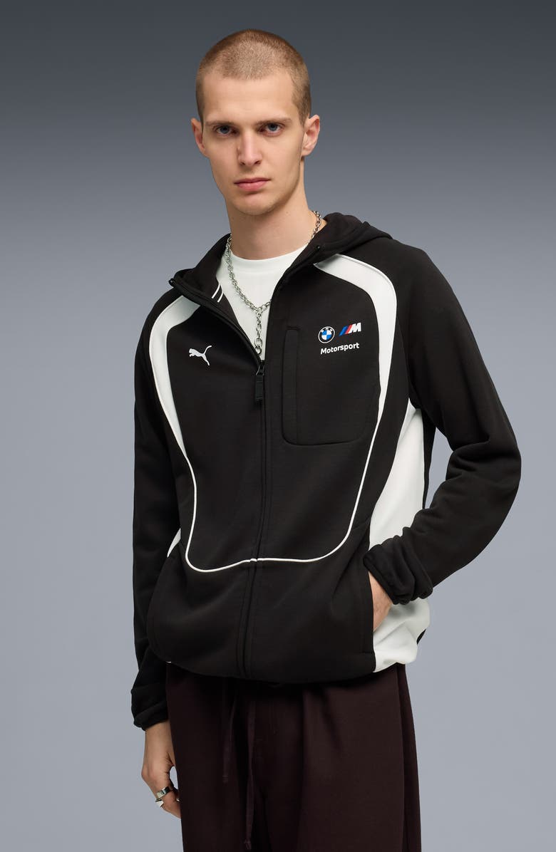 PUMA BMW M Motorsport Zip Hoodie, Alternate, color, Puma Black