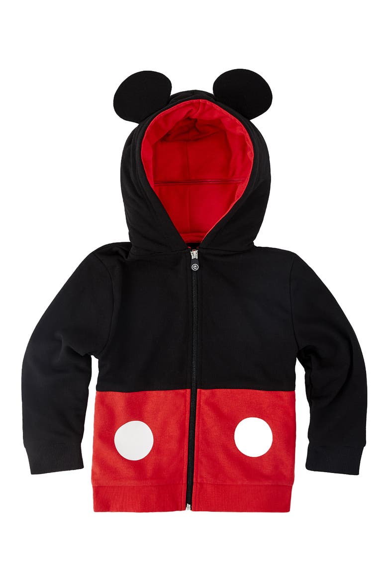 Mickey Mouse® 2-in-1 Stuffed Animal Hoodie, Alternate, color, BLACK / RED MIX