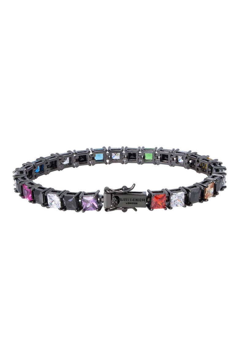 Checkerboard Crystal Tennis Bracelet, Alternate, color, MULTI