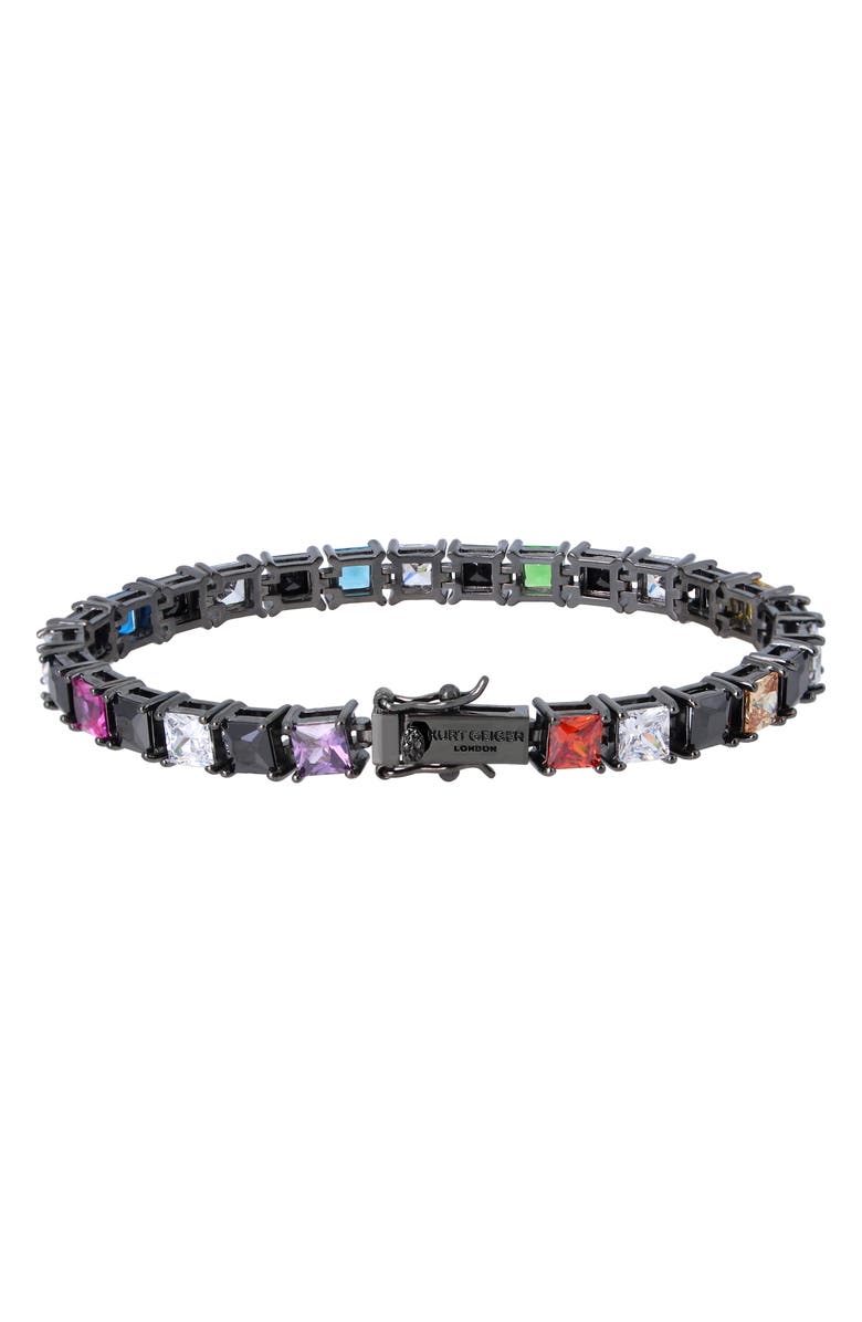Kurt Geiger London Checkerboard Crystal Tennis Bracelet, Alternate, color,
