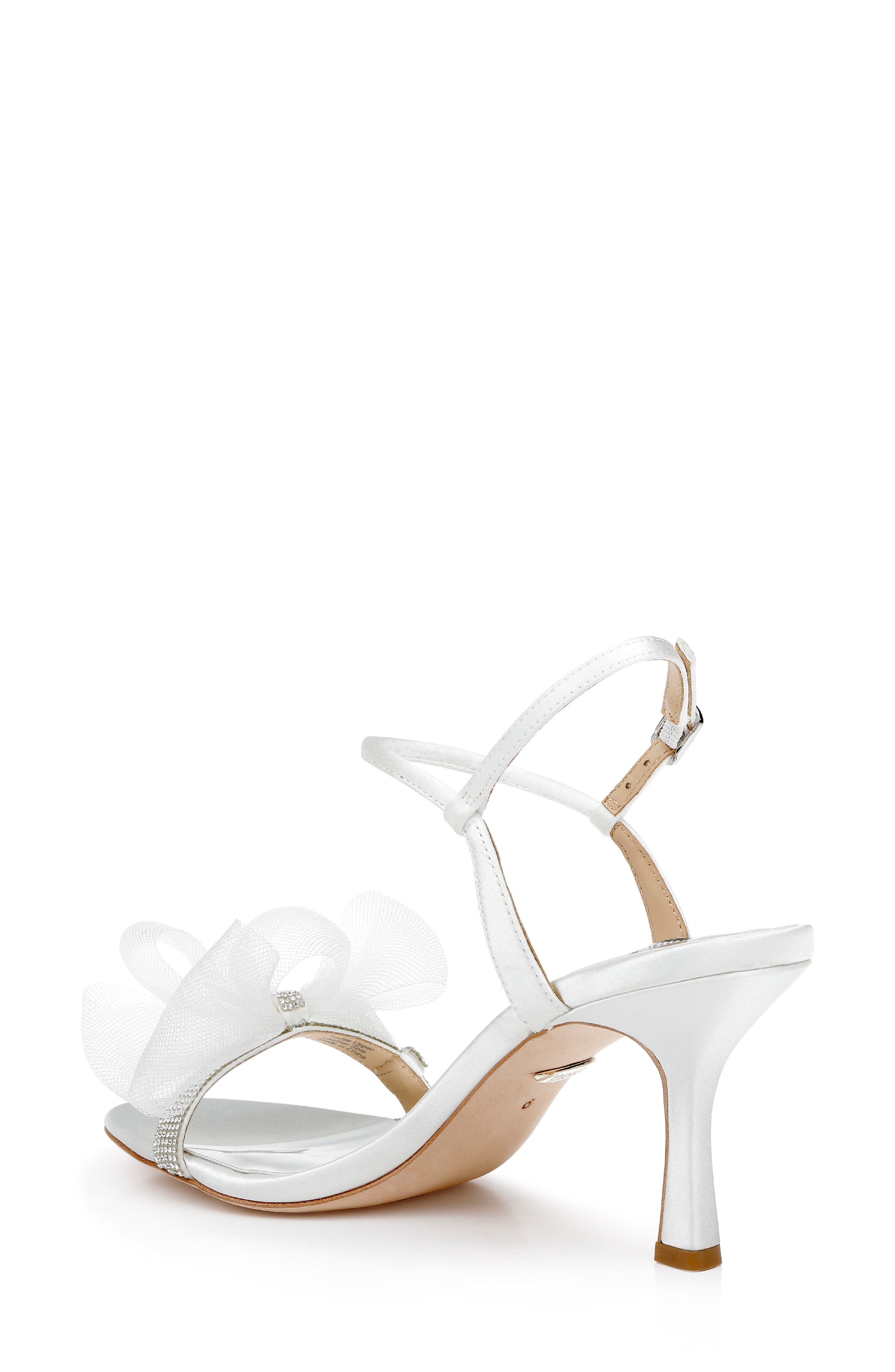Janie Embellished Tulle Sandal, Alternate, color, SOFT WHITE SATIN