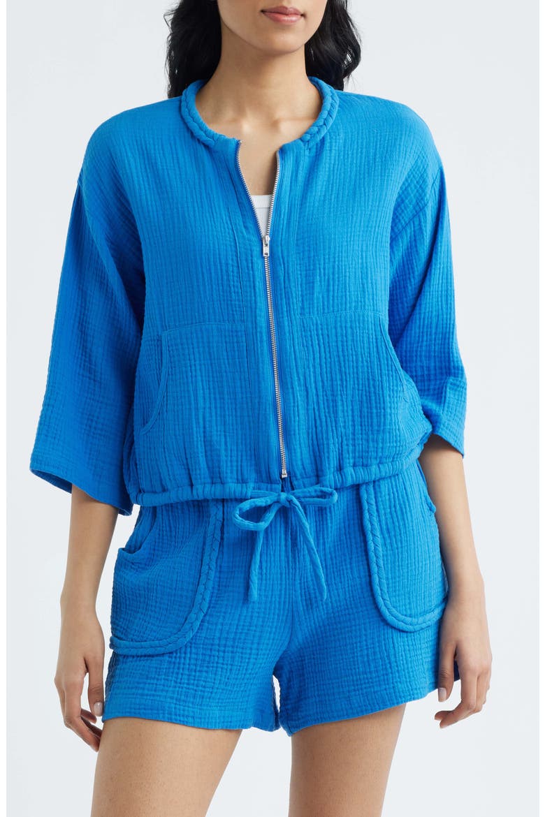 Zip Front Jacket, Alternate, color, COBALT