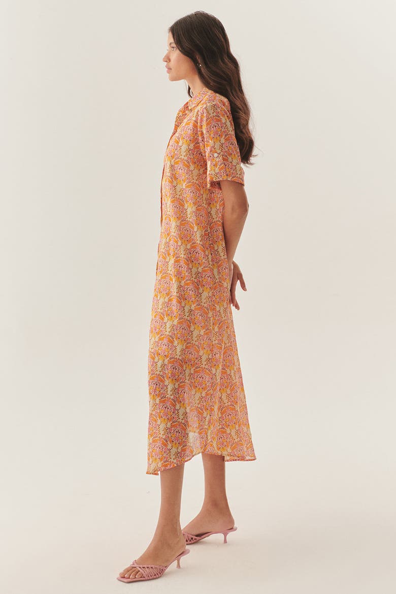 Kailani Midi Dress, Alternate, color, Orange Patterned
