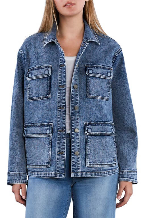 Wash Lab Denim Denim Rider Jacket In Turf Blue