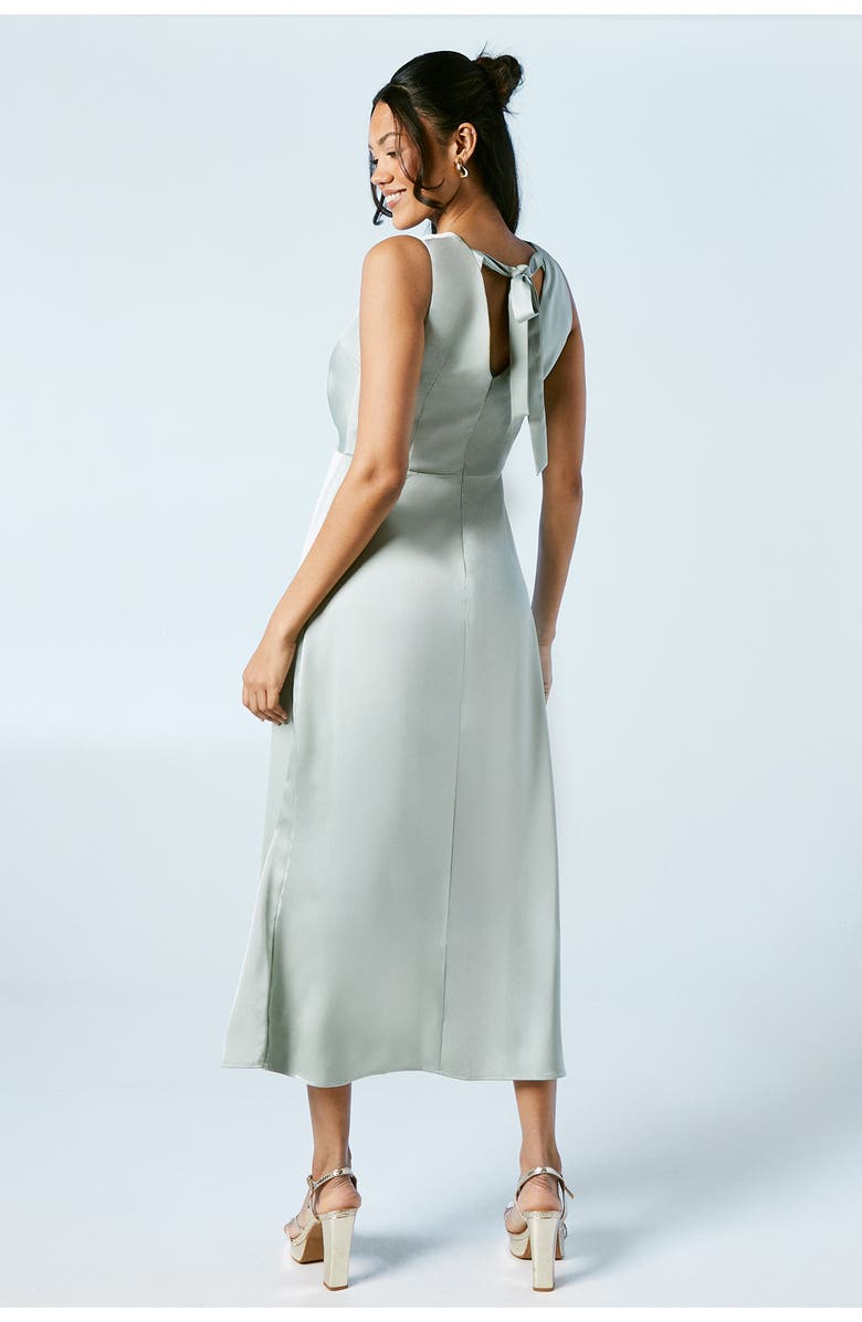 Oasis Satin Bridesmaids Midi Dress, Alternate, color, Sage