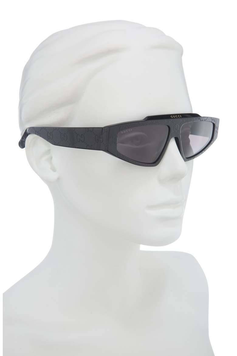 58mm Rectangular Sunglasses, Alternate, color, BLACK BLACK GREY