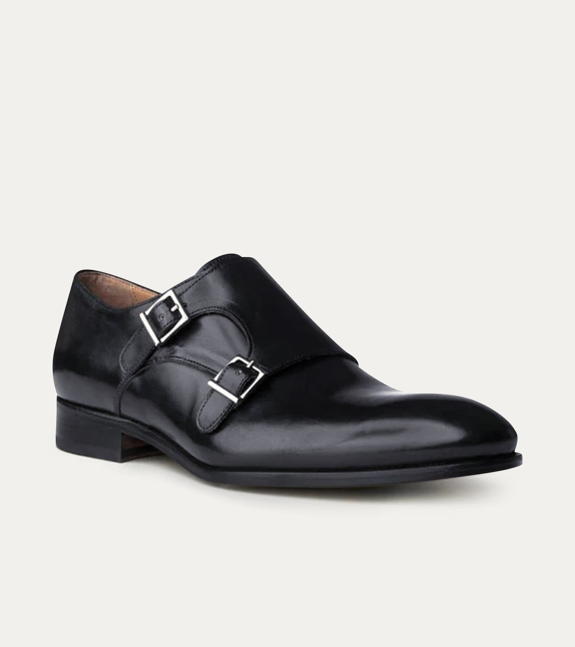 Ace Marks Kurt Plain Toe Monkstrap, Alternate, color, Black Antique