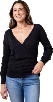 Hope & Henry Women's Reversible Wrap Sweater