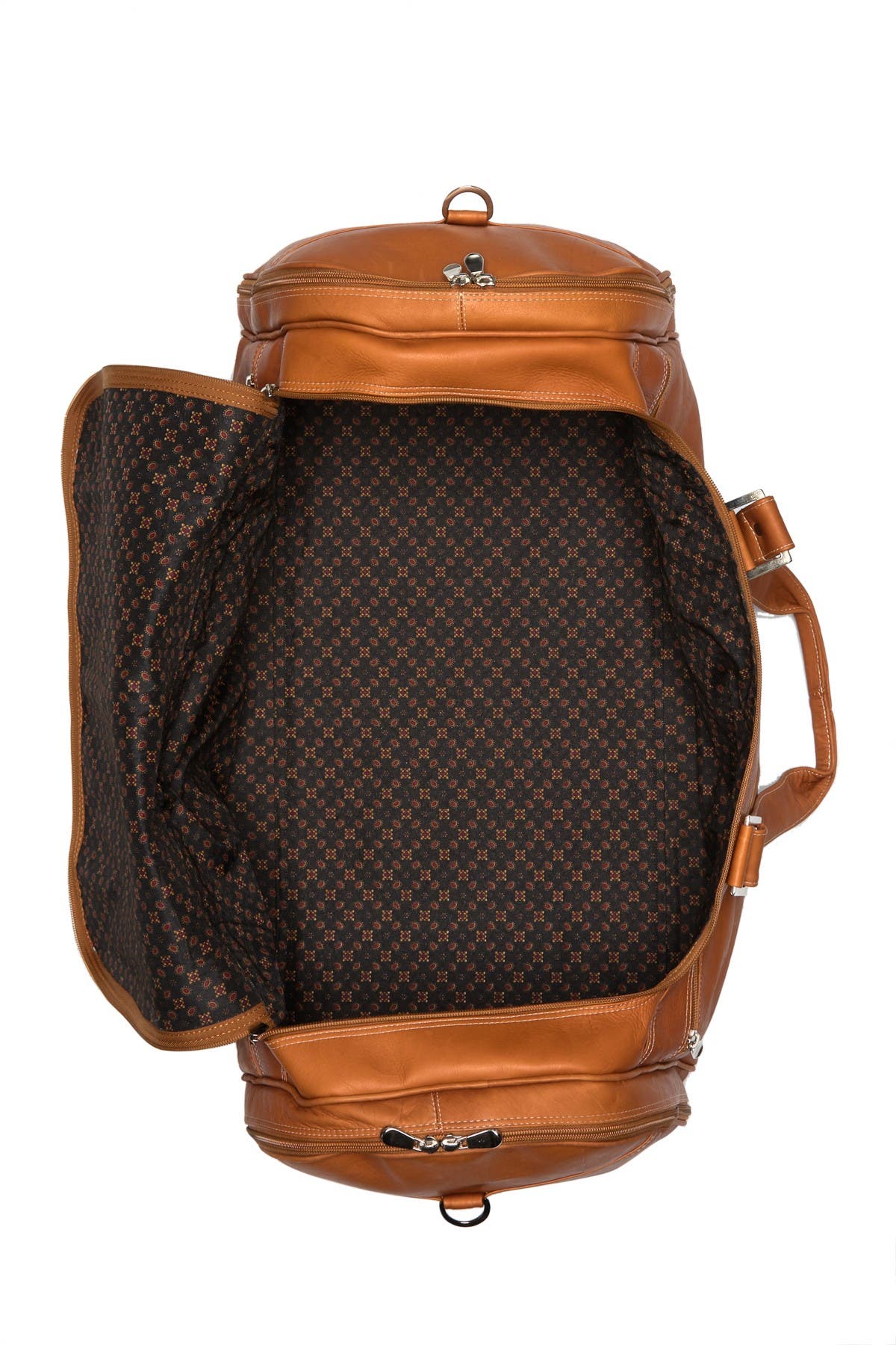 Extra Large Multi Pocket Leather Duffle Bag, Alternate, color, TAN