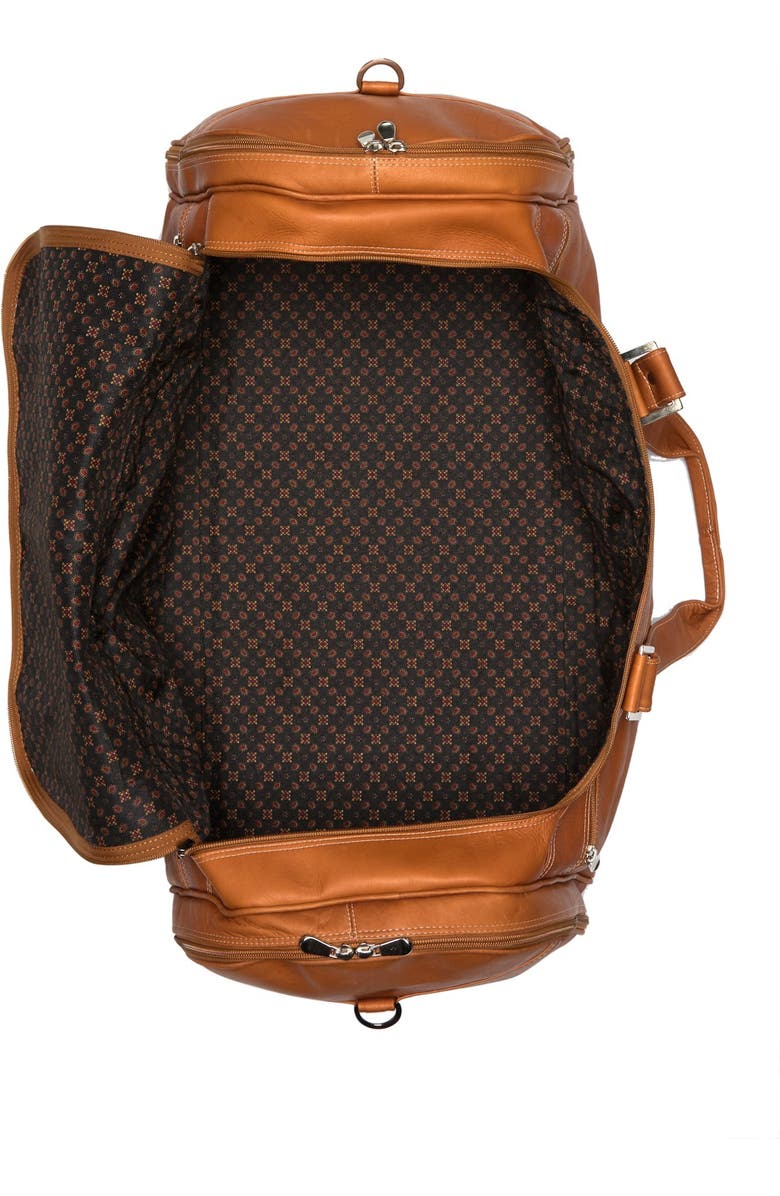 DAVID KING AND CO Extra Large Multi Pocket Leather Duffle Bag, Alternate, color, Tan