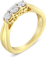 Haus of Brilliance 10K Yellow Gold Three-stone 1/2 Cttw Diamond Ring